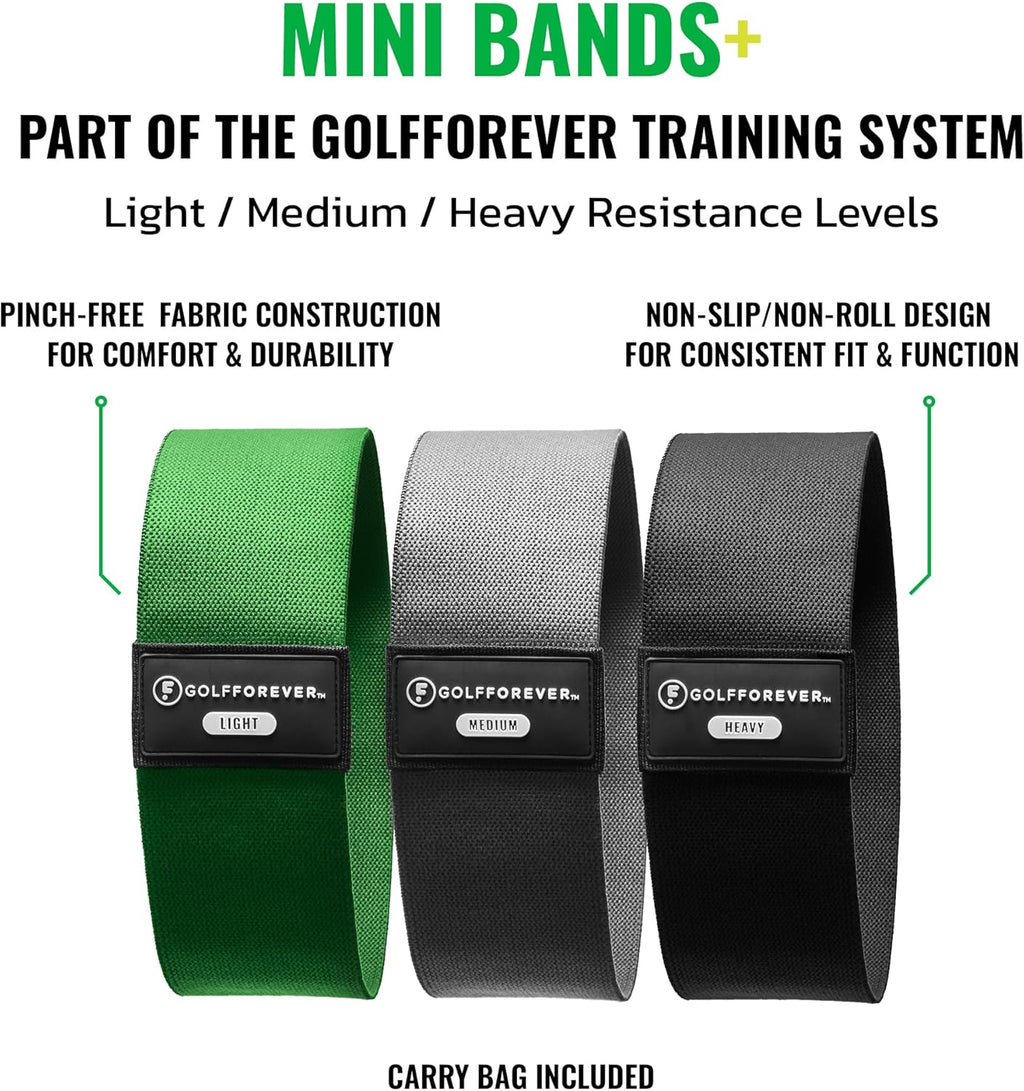 Mini Bands Proven by Golfer Scottie Scheffler | Golf Training Premium Fitness Bands | Premium Golf Training Aid to Improve Strength Flexibility & Swing Posture | 3 Resistance Levels | 3Pcs