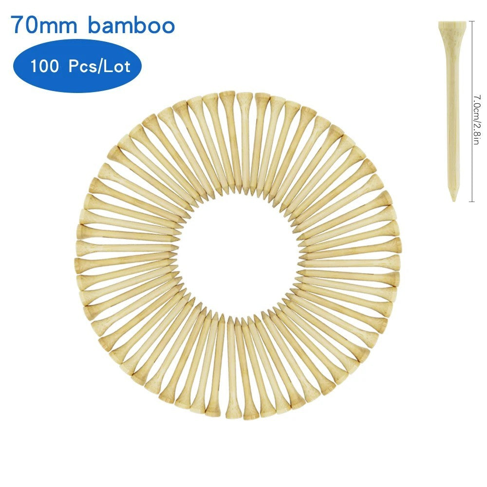 Pack 100 Pcs Golf Tees 4 Sizes Wooden Bamboo Golf Ball Holder Wholesale Golf Acc