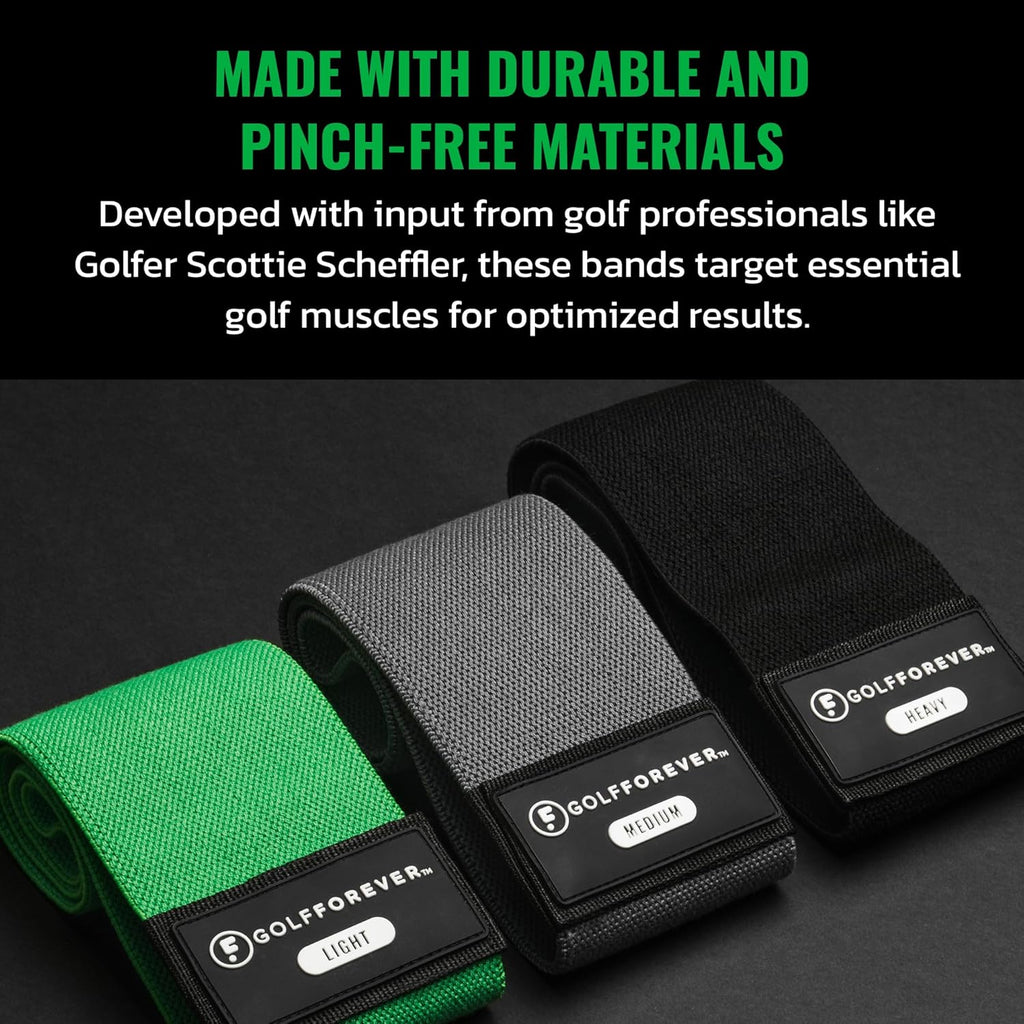Mini Bands Proven by Golfer Scottie Scheffler | Golf Training Premium Fitness Bands | Premium Golf Training Aid to Improve Strength Flexibility & Swing Posture | 3 Resistance Levels | 3Pcs