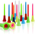 100Pcs Golf Tees Mix Colors 83Mm Plastic Durable Rubber Cushion Top Golf Ball Holder Golf Accessories