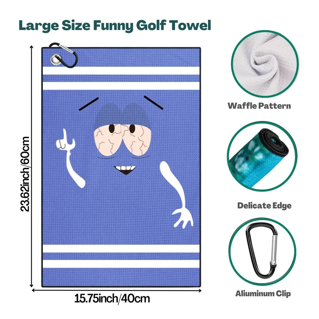 “Funny Microfiber Golf Towel Printed Premium Towel for Golf Bags Men & Women