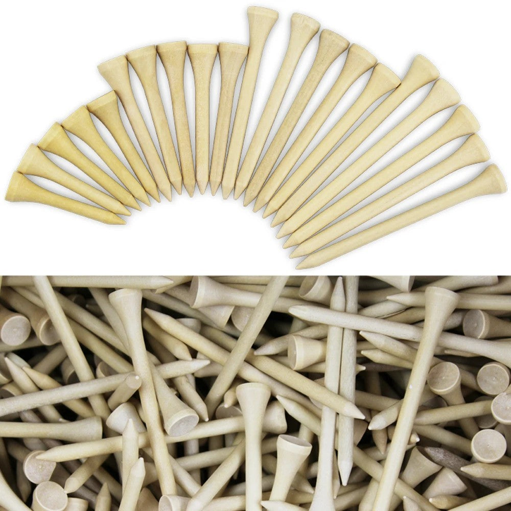 Pack 100 Pcs Golf Tees 4 Sizes Wooden Bamboo Golf Ball Holder Wholesale Golf Acc