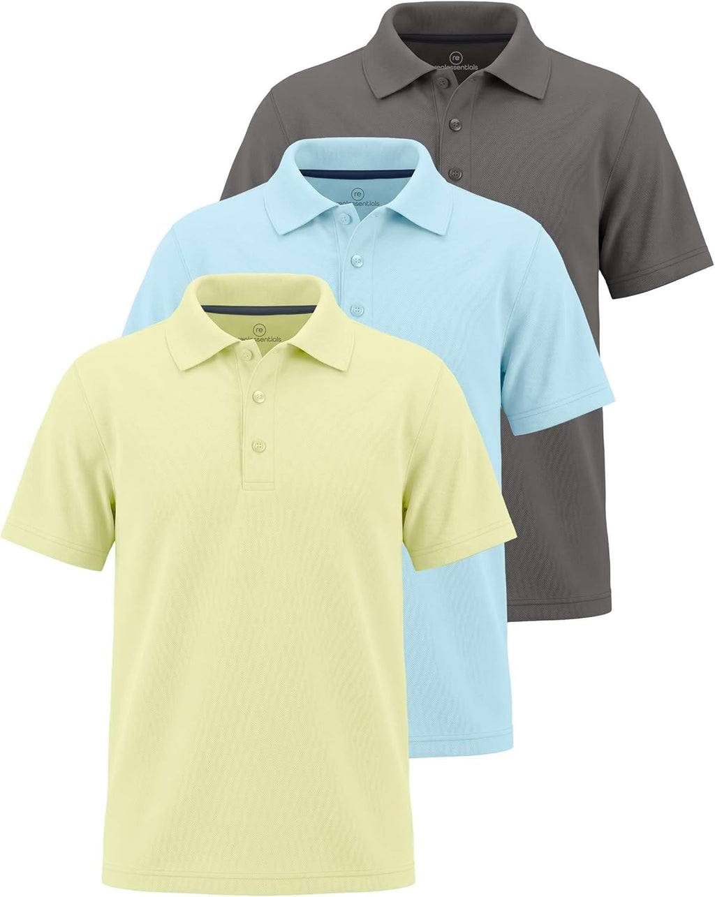 3 Pack: Boy'S Short Sleeve Polo Shirt - School Uniform Active Performance Golf (Ages 4-16)