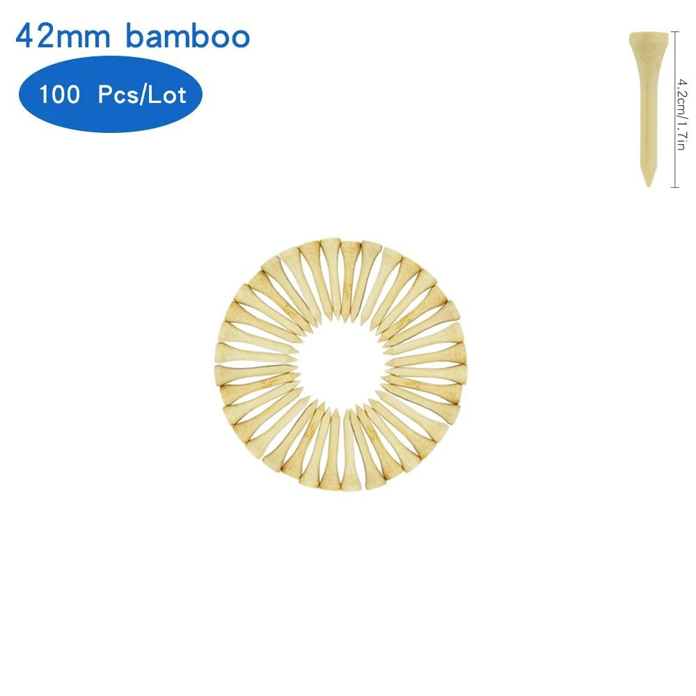Pack 100 Pcs Golf Tees 4 Sizes Wooden Bamboo Golf Ball Holder Wholesale Golf Acc