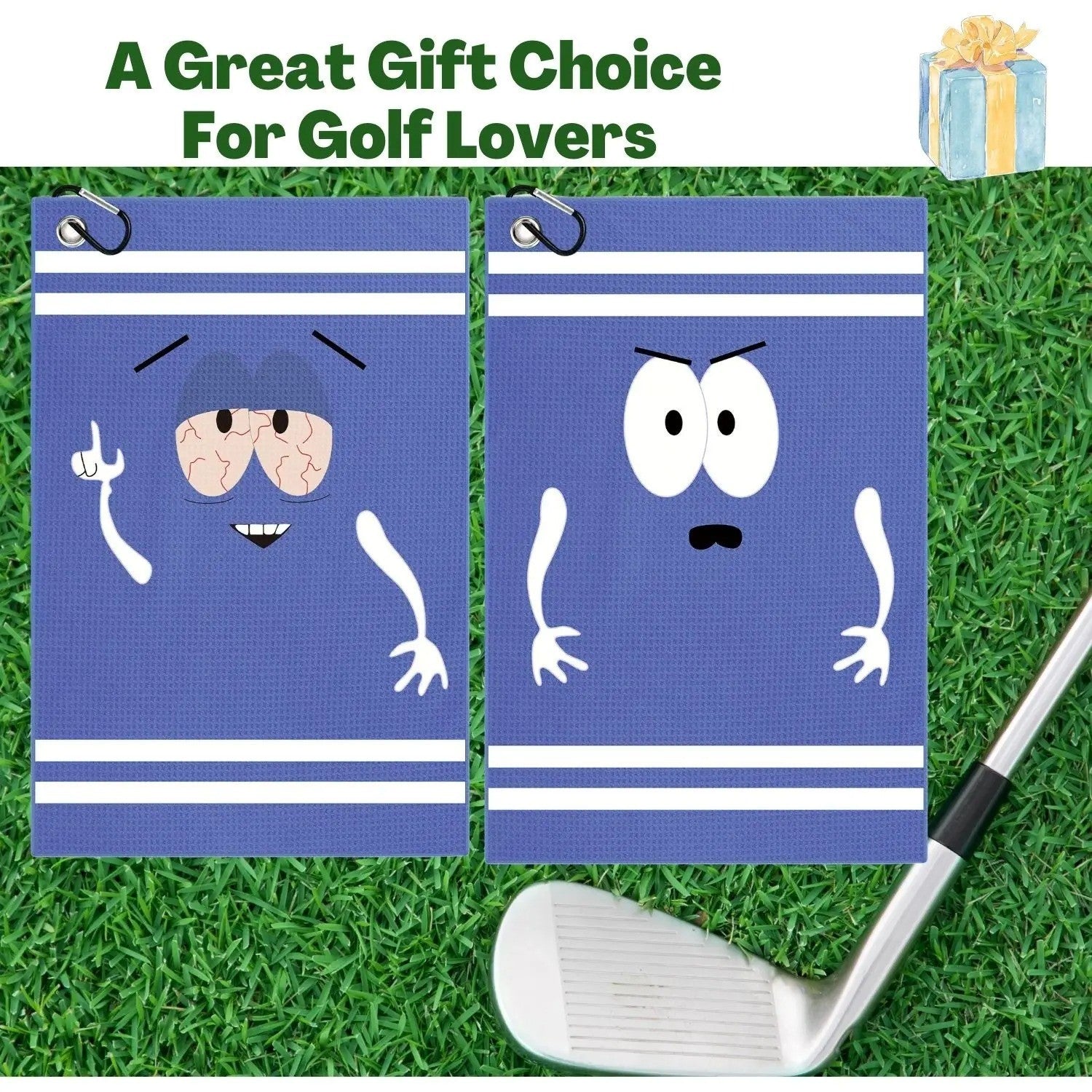 “Funny Microfiber Golf Towel Printed Premium Towel for Golf Bags Men & Women
