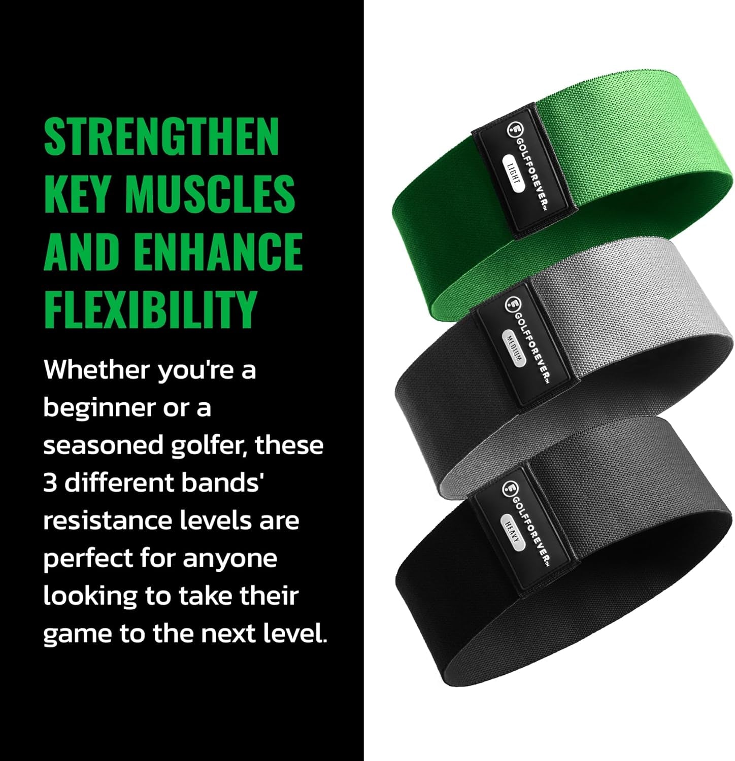 Mini Bands Proven by Golfer Scottie Scheffler | Golf Training Premium Fitness Bands | Premium Golf Training Aid to Improve Strength Flexibility & Swing Posture | 3 Resistance Levels | 3Pcs
