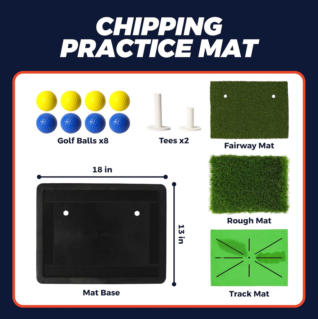- Golf Mat - Golf Hitting Mat - Golf Mats Practice Outdoor Indoor Golf Training Mat - Golf Practice Mats Outdoor - Chipping Mat - Shows Swing Path - Golf Turf Mat 3-In-1 Impact Golf Mat
