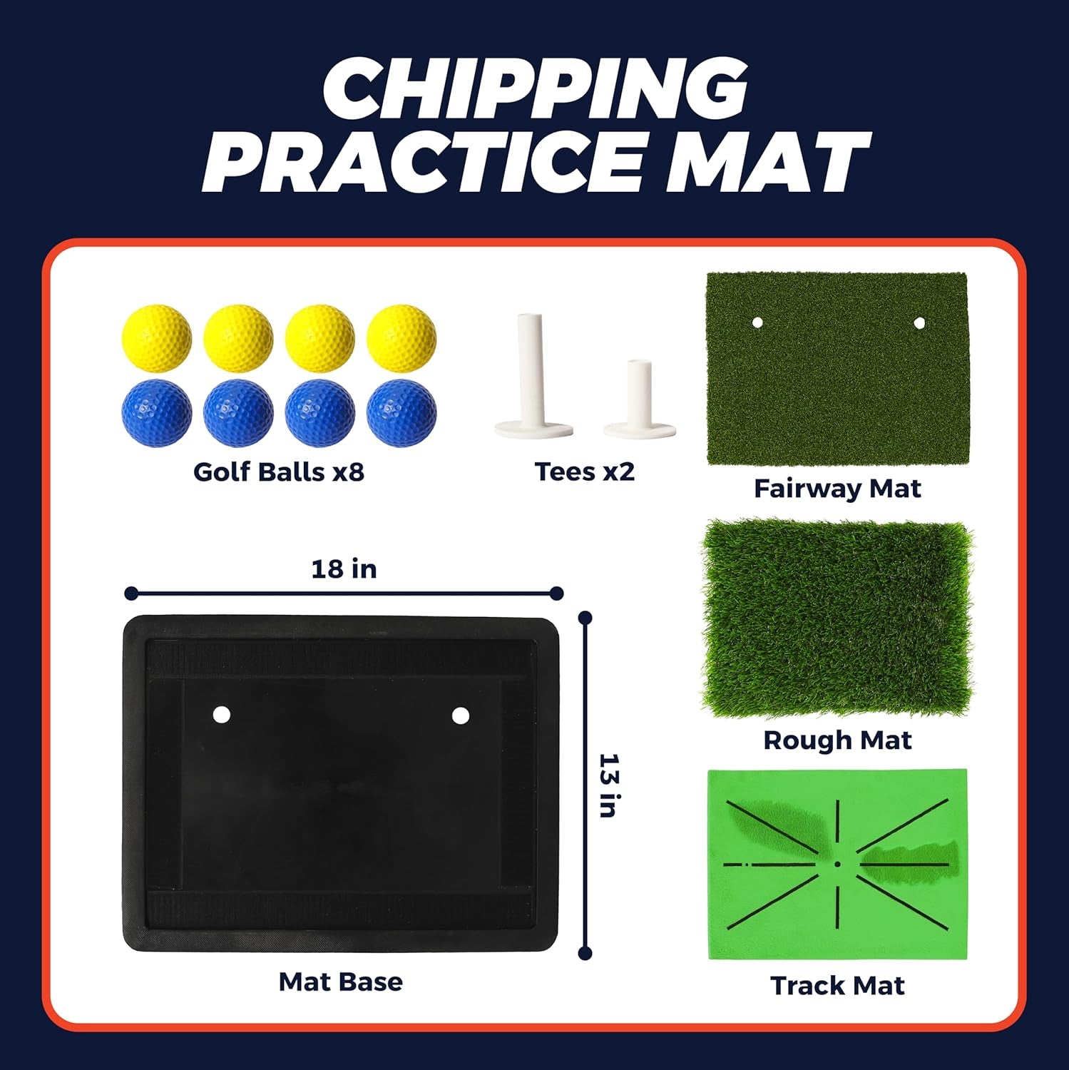 - Golf Mat - Golf Hitting Mat - Golf Mats Practice Outdoor Indoor Golf Training Mat - Golf Practice Mats Outdoor - Chipping Mat - Shows Swing Path - Golf Turf Mat 3-In-1 Impact Golf Mat