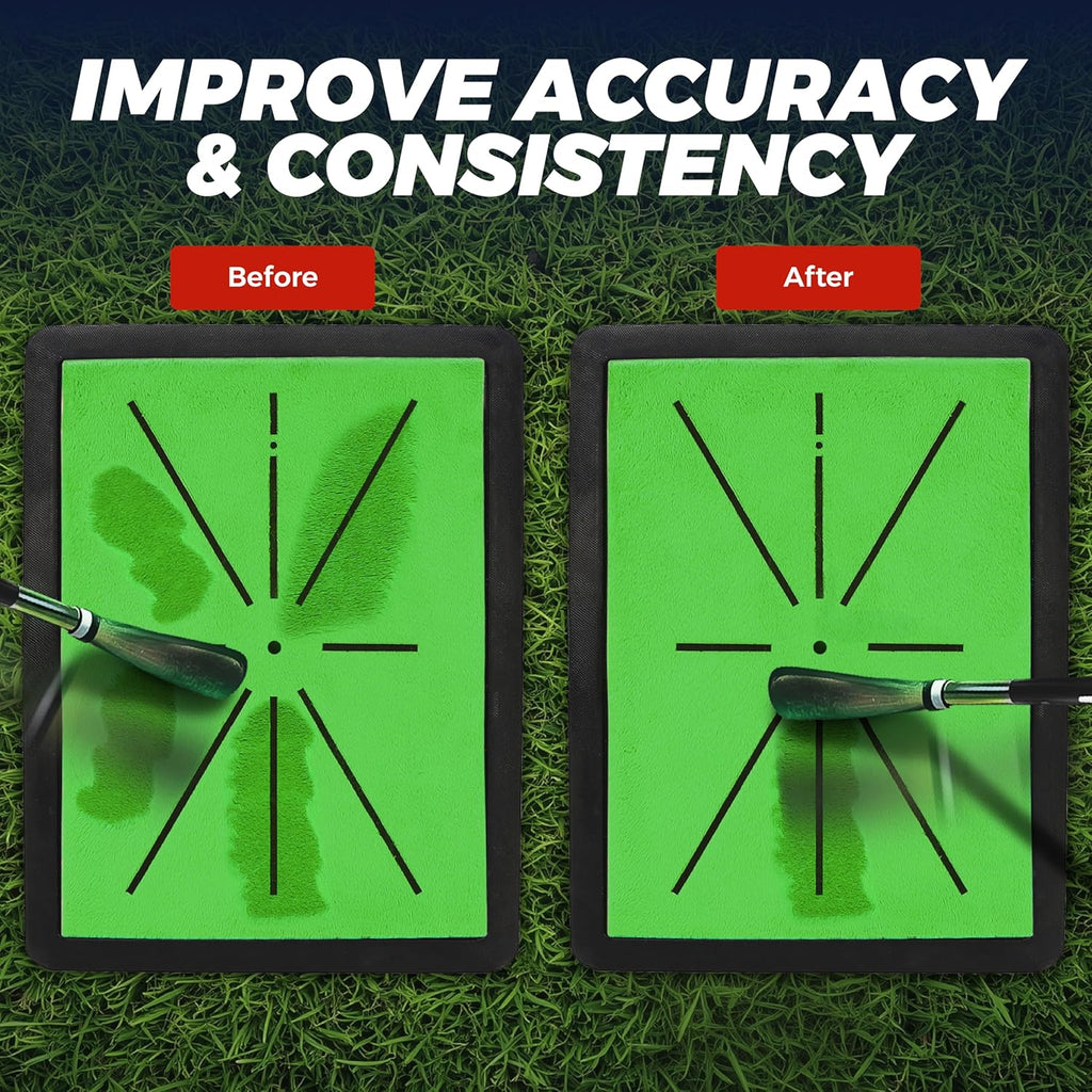 - Golf Mat - Golf Hitting Mat - Golf Mats Practice Outdoor Indoor Golf Training Mat - Golf Practice Mats Outdoor - Chipping Mat - Shows Swing Path - Golf Turf Mat 3-In-1 Impact Golf Mat