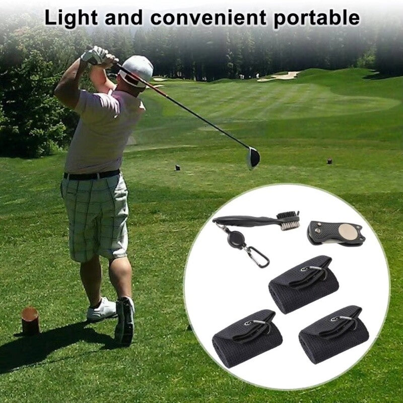 Golf Accessories Gift Cleaner Set Towel Golf Club Brush Groove Cleaning Kit