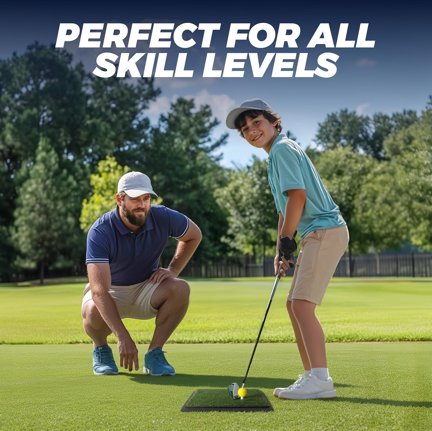 - Golf Mat - Golf Hitting Mat - Golf Mats Practice Outdoor Indoor Golf Training Mat - Golf Practice Mats Outdoor - Chipping Mat - Shows Swing Path - Golf Turf Mat 3-In-1 Impact Golf Mat