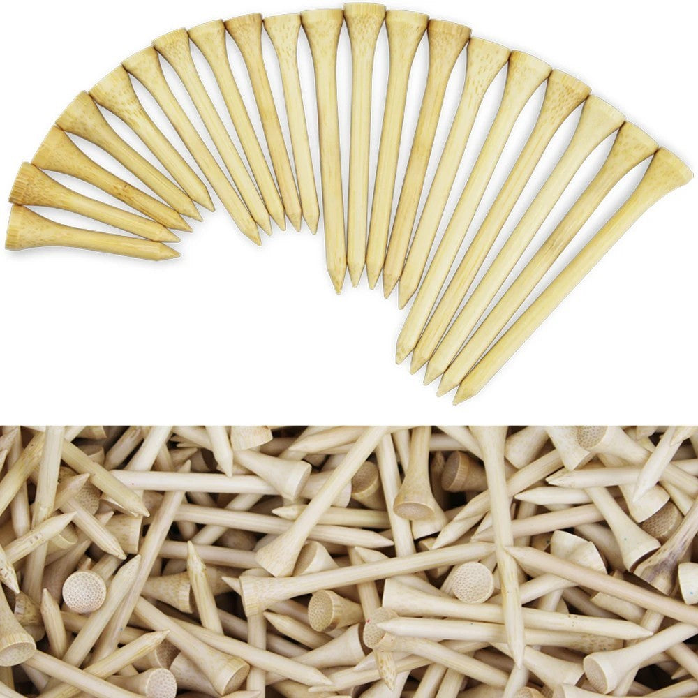 Pack 100 Pcs Golf Tees 4 Sizes Wooden Bamboo Golf Ball Holder Wholesale Golf Acc
