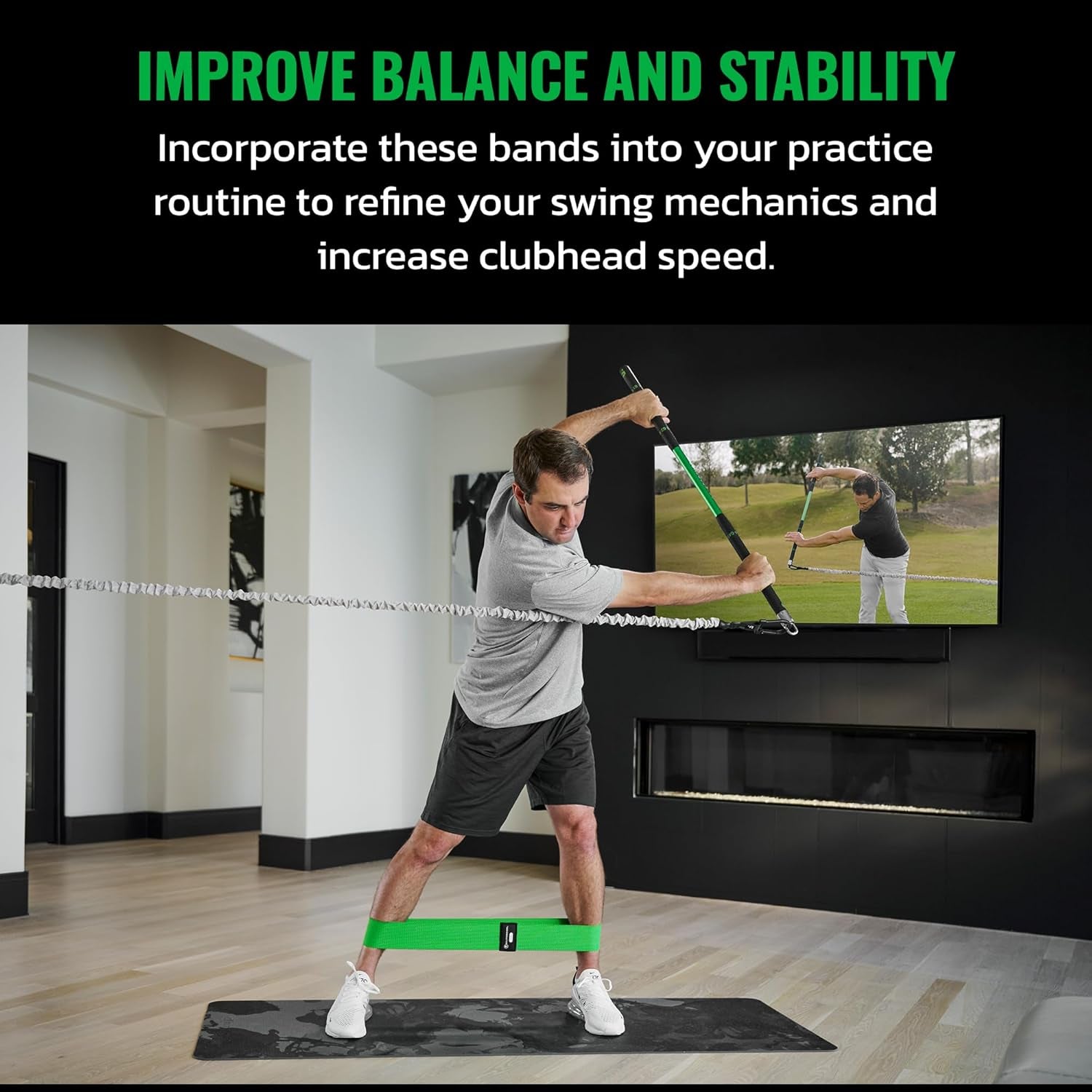Mini Bands Proven by Golfer Scottie Scheffler | Golf Training Premium Fitness Bands | Premium Golf Training Aid to Improve Strength Flexibility & Swing Posture | 3 Resistance Levels | 3Pcs