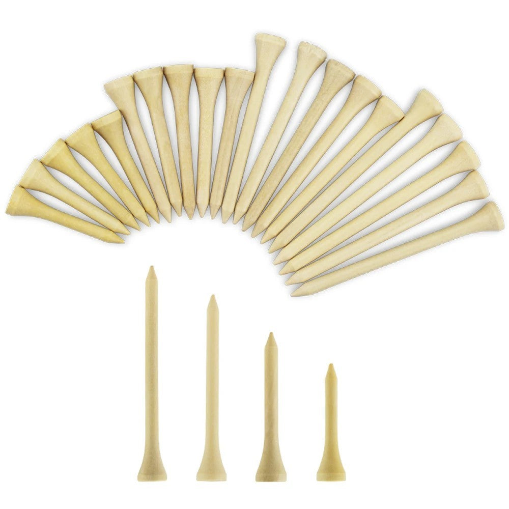 Pack 100 Pcs Golf Tees 4 Sizes Wooden Bamboo Golf Ball Holder Wholesale Golf Acc