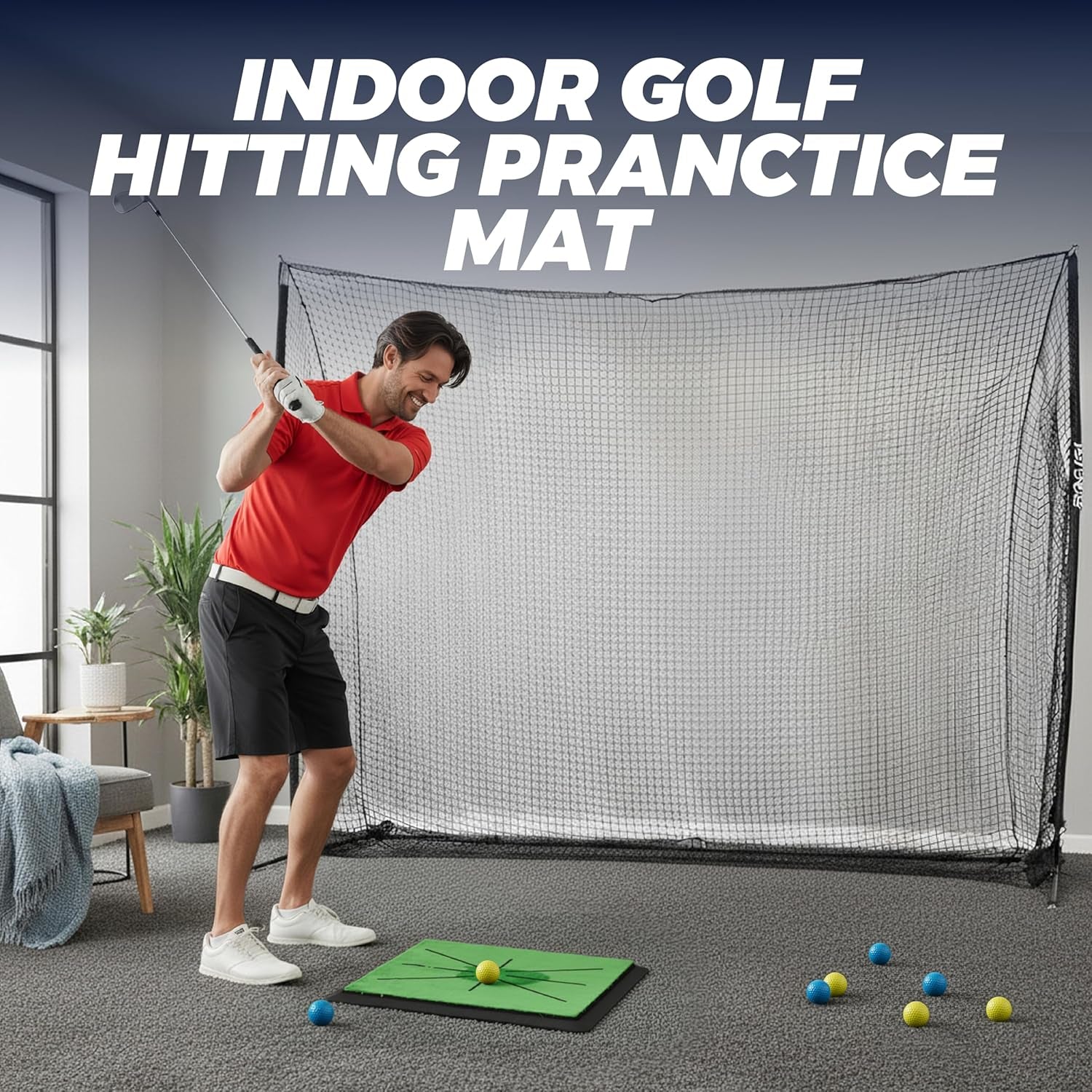 - Golf Mat - Golf Hitting Mat - Golf Mats Practice Outdoor Indoor Golf Training Mat - Golf Practice Mats Outdoor - Chipping Mat - Shows Swing Path - Golf Turf Mat 3-In-1 Impact Golf Mat