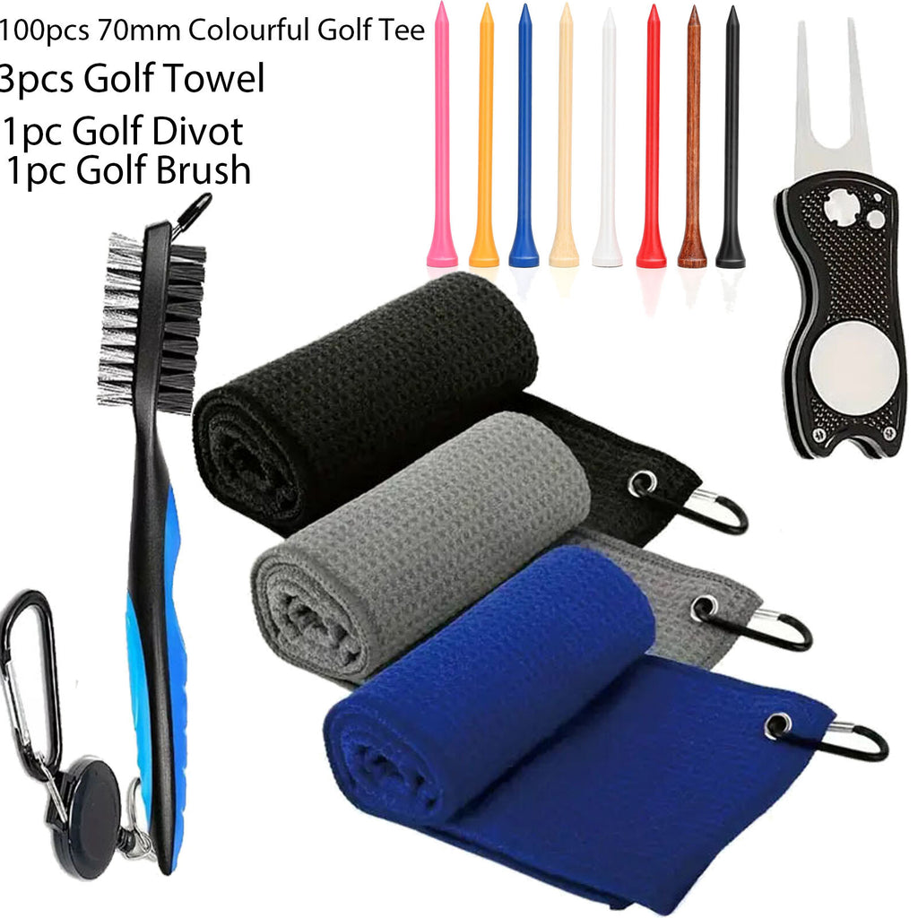 Golf Accessories Gift Cleaner Set Towel Golf Club Brush Groove Cleaning Kit
