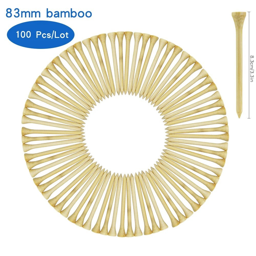 Pack 100 Pcs Golf Tees 4 Sizes Wooden Bamboo Golf Ball Holder Wholesale Golf Acc